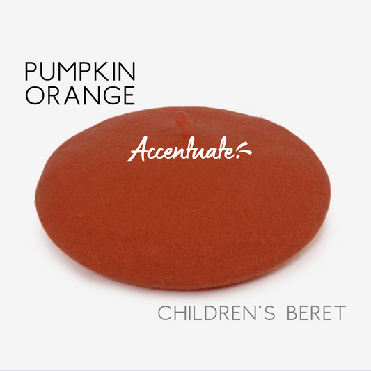 Pumpkin Orange Plain Beret (Children's Size)