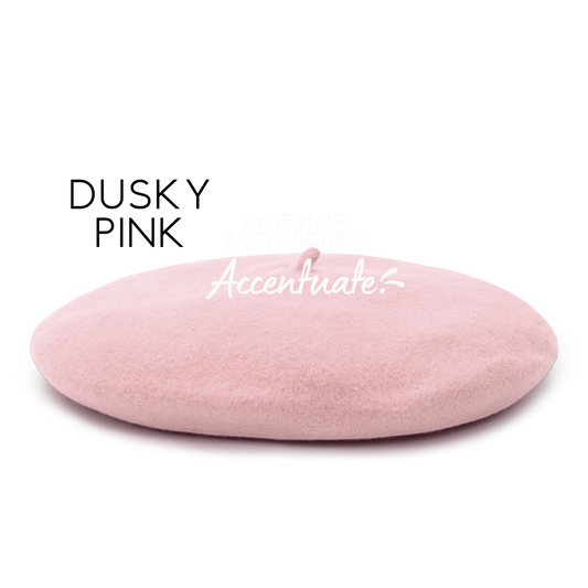 Dusky Pink Plain Beret (Adult Size)