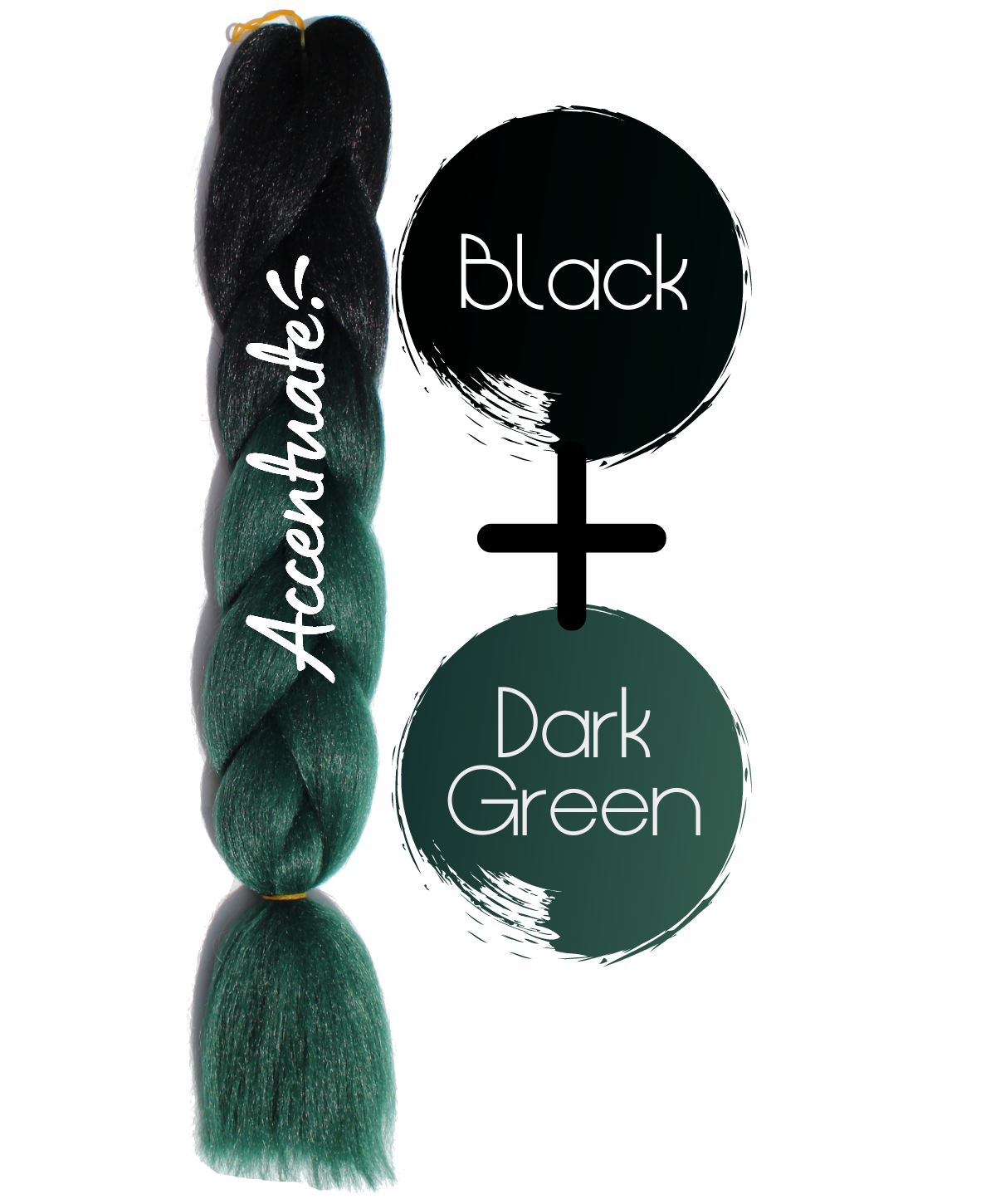 24" Black + Dark Green Ombré Jumbo Braid Hair Extension