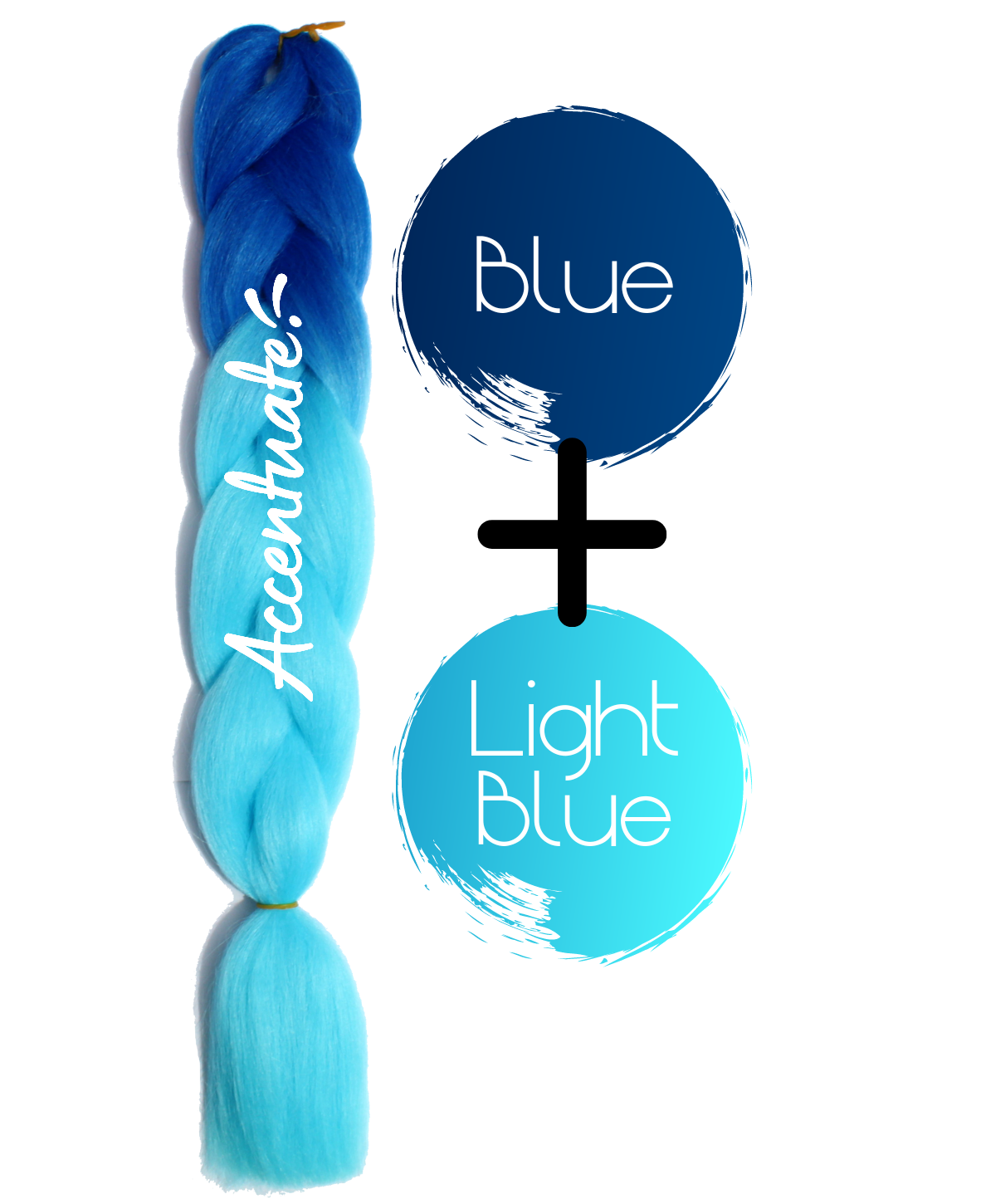 24" Blue + Light Blue Ombré Jumbo Braid Hair Extension