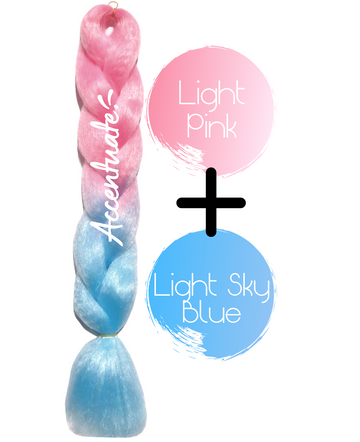 24" Light Pink + Light Sky Blue Ombré Jumbo Braid Hair Extension by Accentuate
