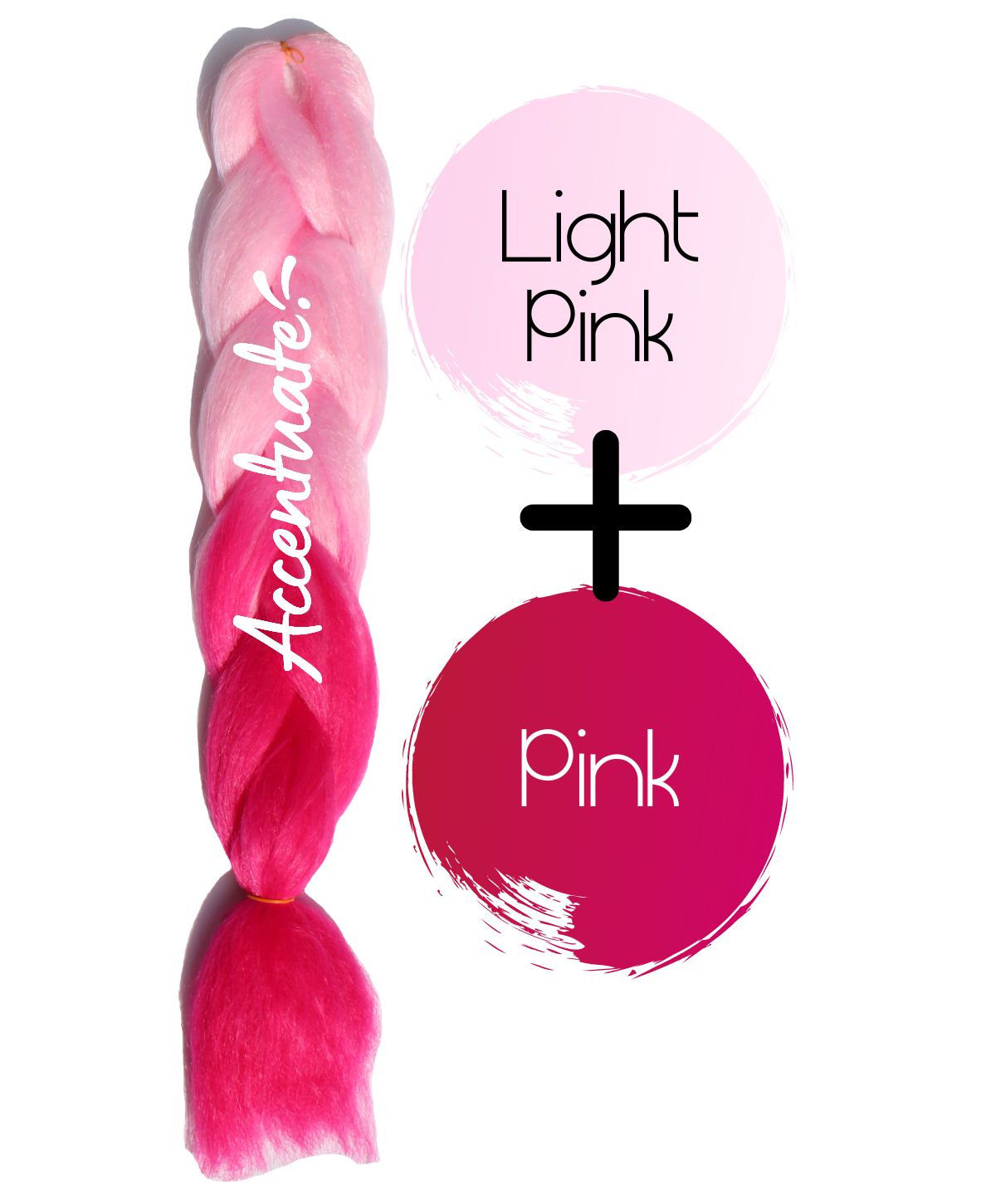 24" Light Pink + Pink Ombré Jumbo Braid Hair Extension