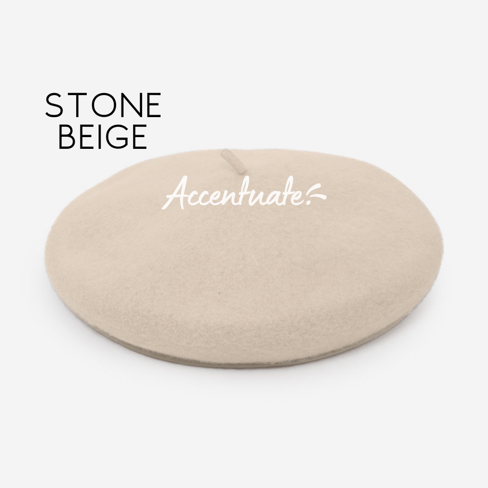 Stone Beige Plain Beret (Adult Size)