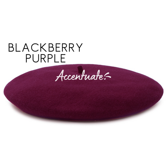 Blackberry Purple Plain Beret (Adult Size)