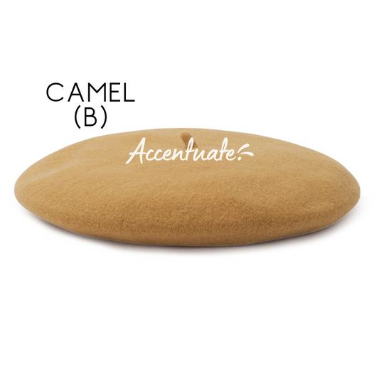 Camel (B) Plain Beret (Adult Size)