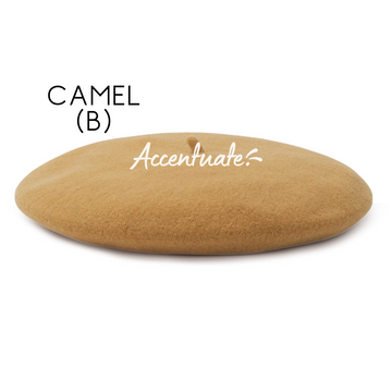 Camel (B) Plain Beret (Adult Size)