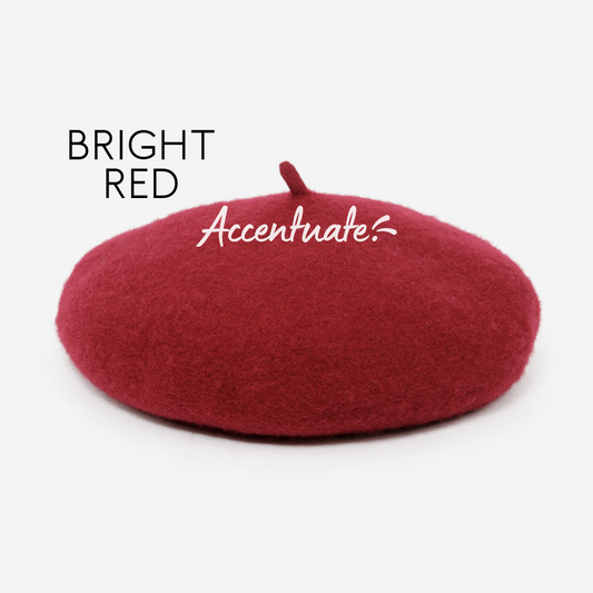 Bright Red Plain Beret (Adult Size)