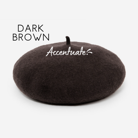 Dark Brown Plain Beret (Adult Size)