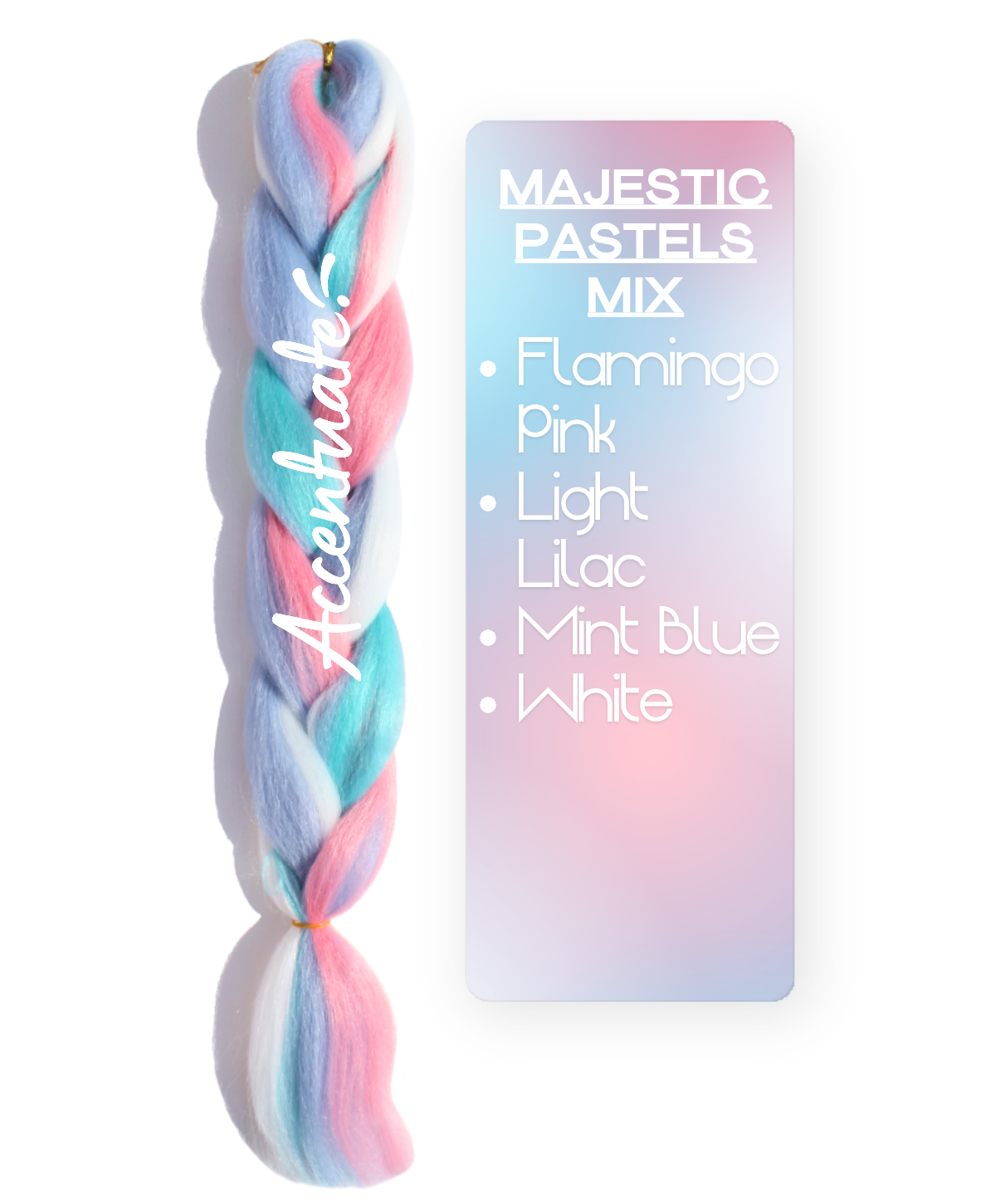 24” Majestic Pastels Mix Jumbo Braid Hair Extension by Accentuate