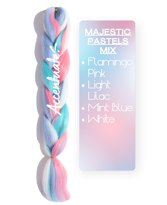 24” Majestic Pastels Mix Jumbo Braid Hair Extension by Accentuate