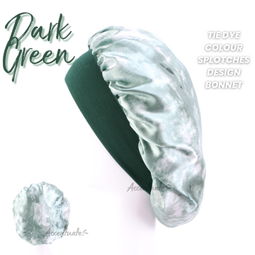 Dark Green Dye Design Splotches Design Bonnet