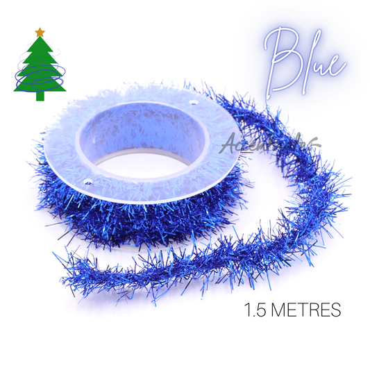 1.5M  Long Tinsel - Plain Blue