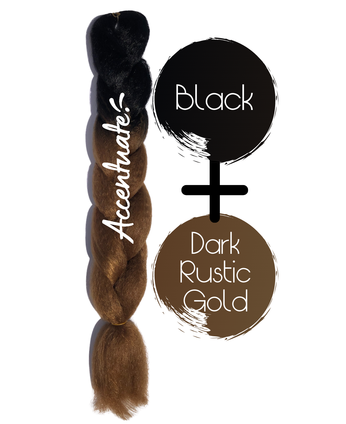 24" Black + Dark Rustic Gold Ombré Jumbo Braid Hair Extension