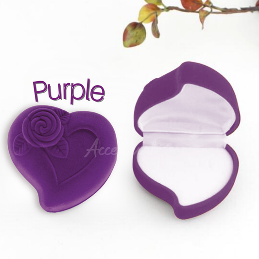 Light Pink Velvet Heart-Shaped Ring Box