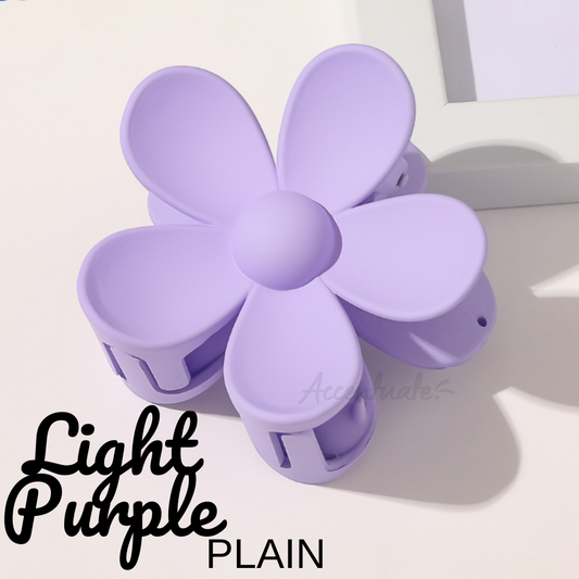 Light Purple Plain Flower Shape Hair Clip Clasp