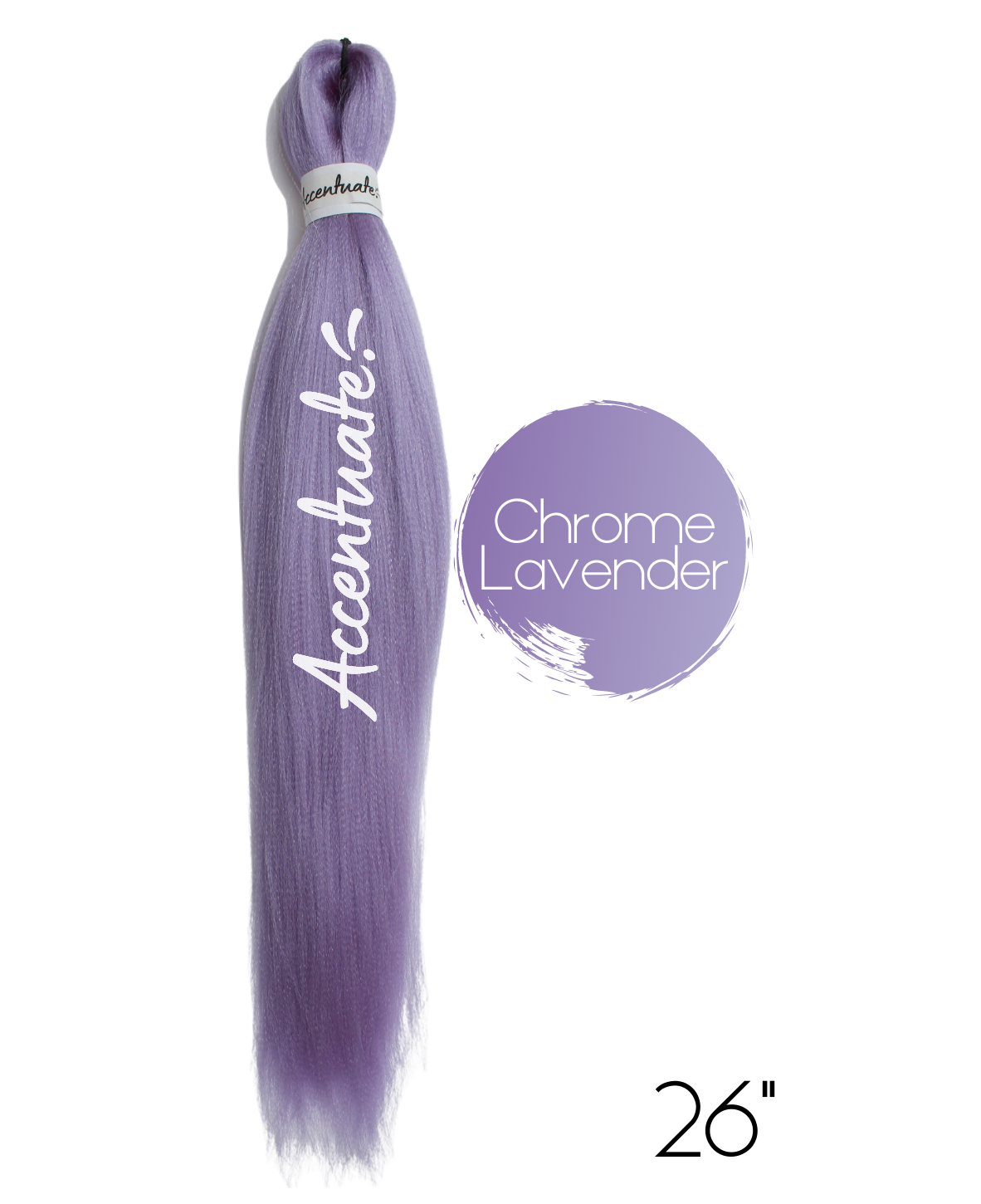 26" Plain Chrome Lavender Pre-Stretched Hair Extension