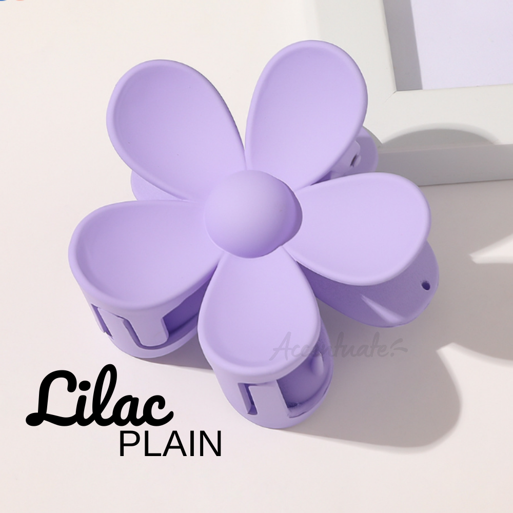 Lilac Plain Flower Shape Hair Clip Clasp