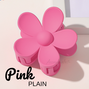 Pink Plain Flower Shape Hair Clip Clasp