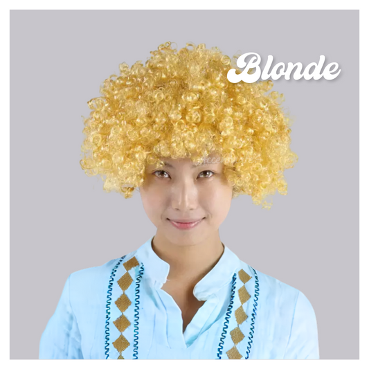Plain Blonde Low-Volume Afro Style Wig
