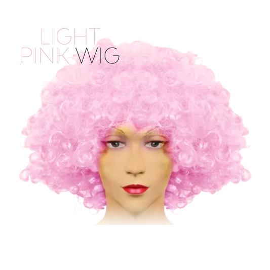 Plain Light Pink Medium-Volume Afro Style Wig