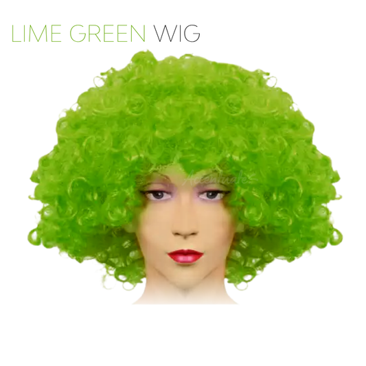 Plain Lime Green Medium-Volume Afro Style Wig