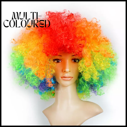 Plain Multi-Coloured High-Volume Afro Style Wig