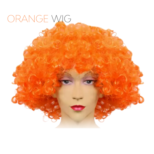 Plain Orange Medium-Volume Afro Style Wig