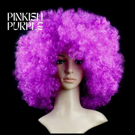Plain Pinkish-Purple High-Volume Afro Style Wig