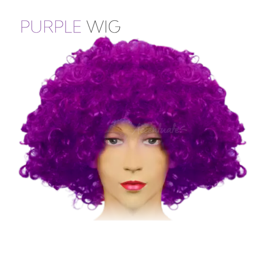 Plain Purple Medium-Volume Afro Style Wig