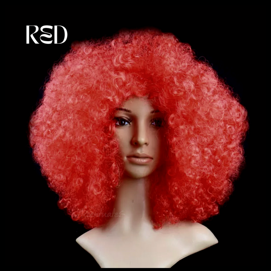 Plain Red Afro High-Volume Afro Style Wig