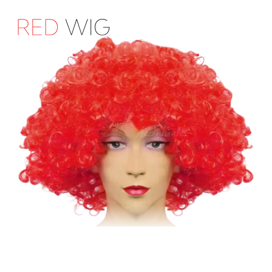 Plain Red Medium-Volume Afro Style Wig