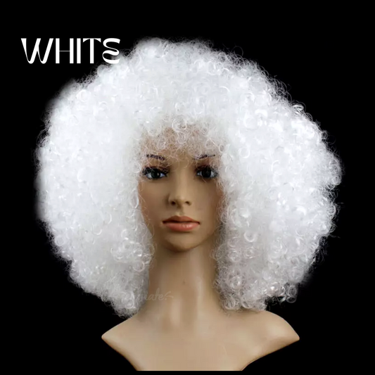 Plain White High-Volume Afro Style Wig