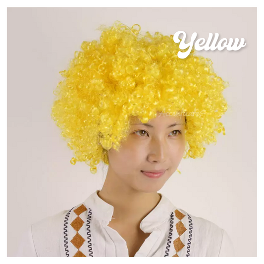 Plain Yellow Low-Volume Afro Style Wig