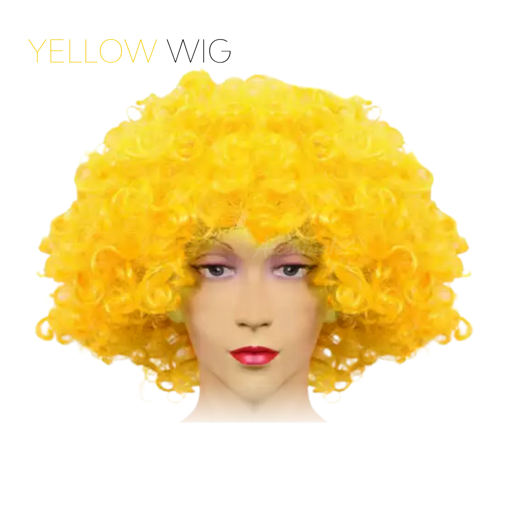 Plain Yellow Medium-Volume Afro Style Wig