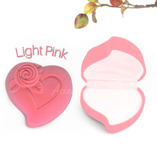 Purple Velvet Heart-Shaped Ring Box