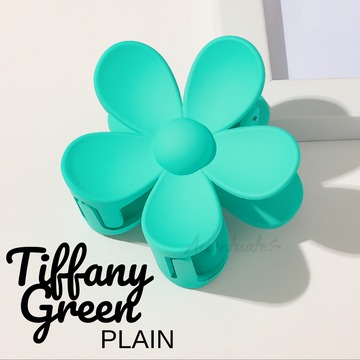 Tiffany Green Plain Flower Shape Hair Clip Clasp