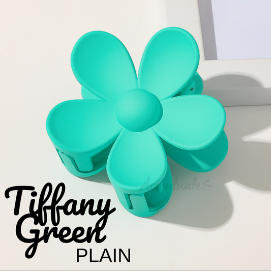 Tiffany Green Plain Flower Shape Hair Clip Clasp