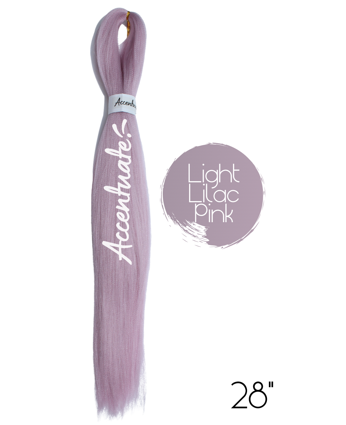 28" Plain Light Lilac Pink Pre-Stretched Hair Extension