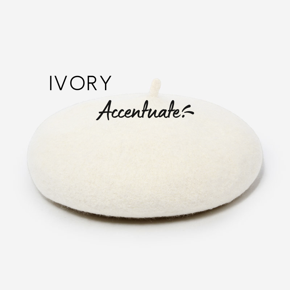 Ivory Plain Beret (Adult Size)