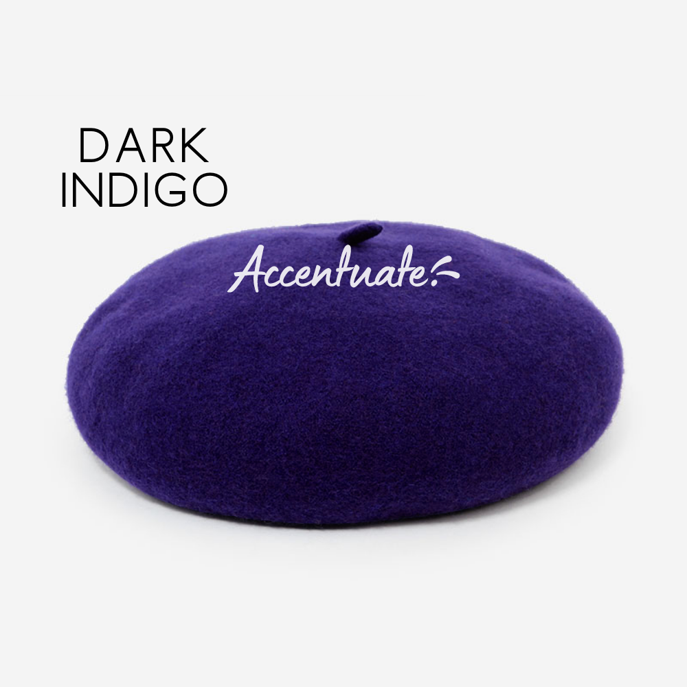 Dark Indigo Plain Beret (Adult Size)