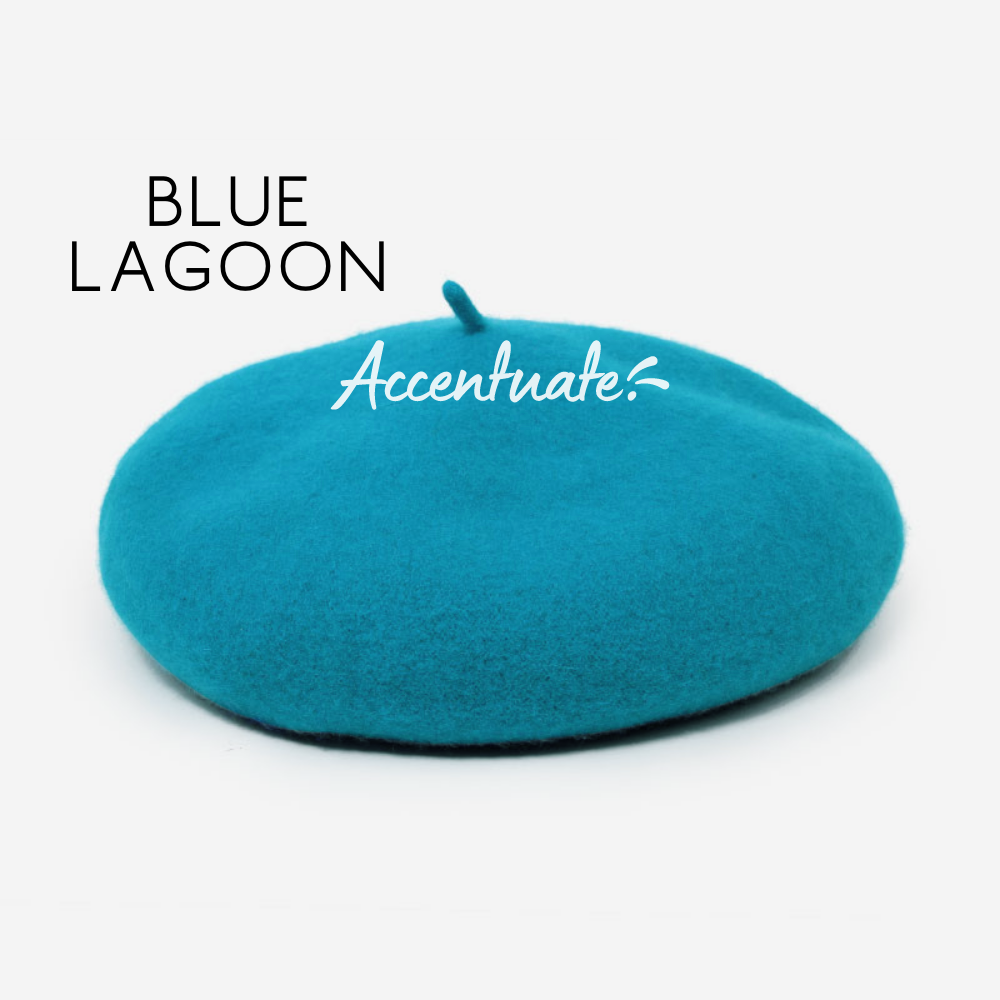 Blue Lagoon Plain Beret (Adult Size)