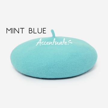 Mint Blue Plain Beret (Adult Size)