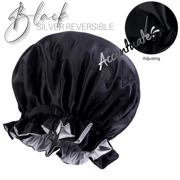 Black / Silver Adjustable Reversible Bonnet (Adult Size)