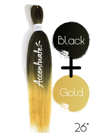 26" Black / Gold Pre-Stretched Ombré Hair Extension