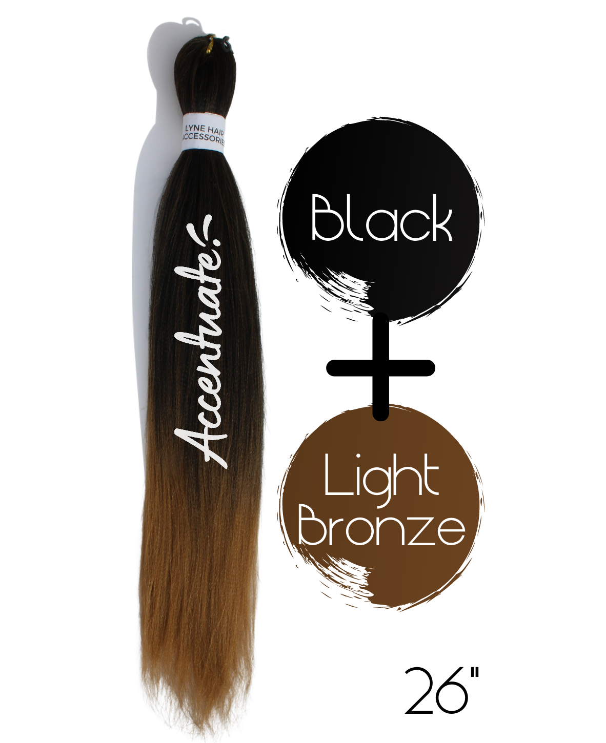 26" Black / Light Bronze Pre-Stretched Ombré Hair Extension