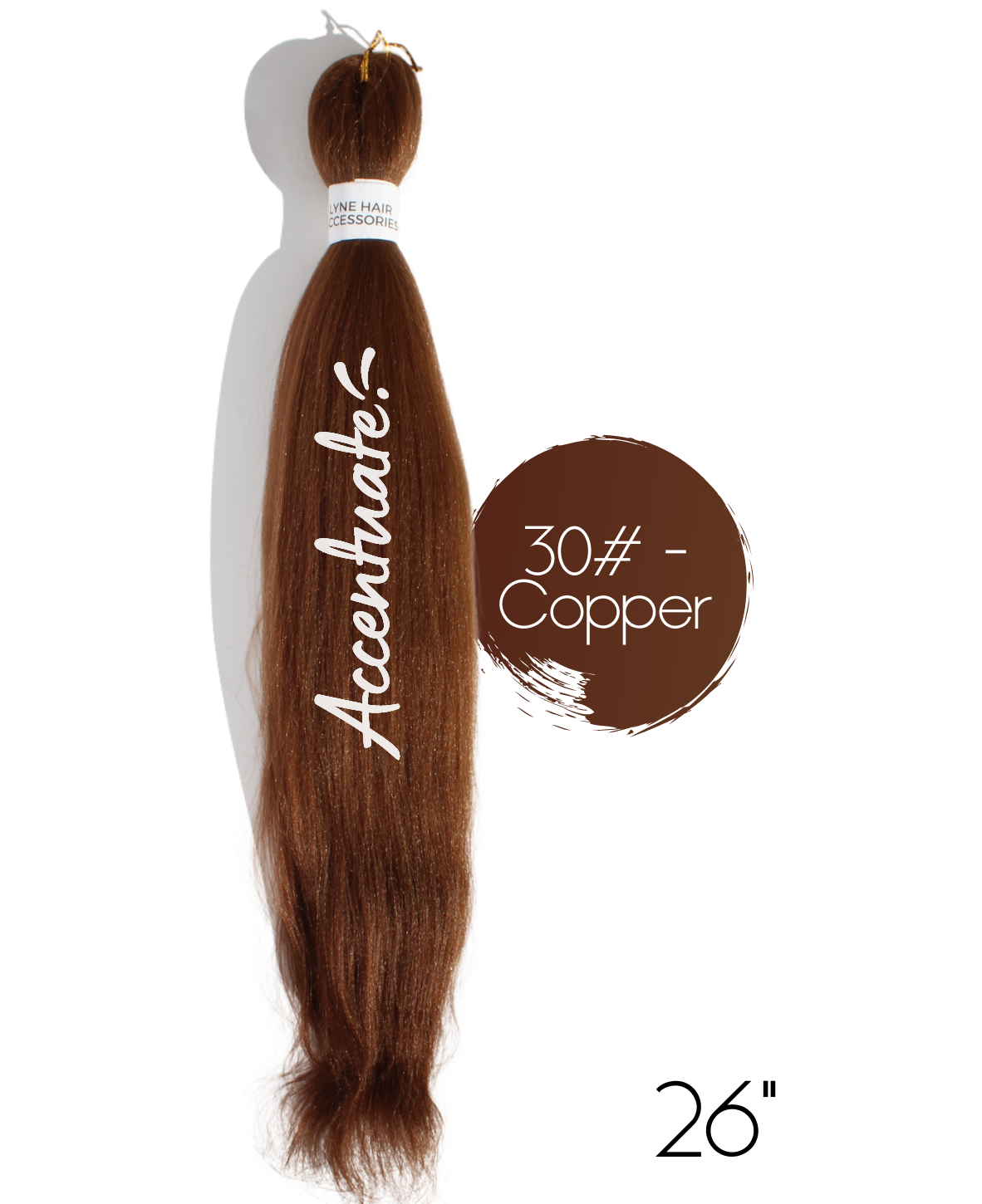 26" Plain 30# - Copper Pre-Stretched Hair Extension