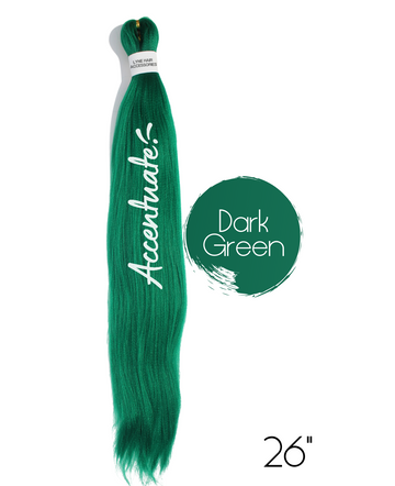 26" Plain Dark Green Pre-Stretched Hair Extension