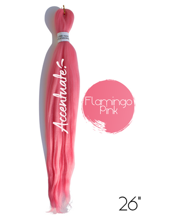 26" Plain Flamingo Pink Pre-Stretched Hair Extension