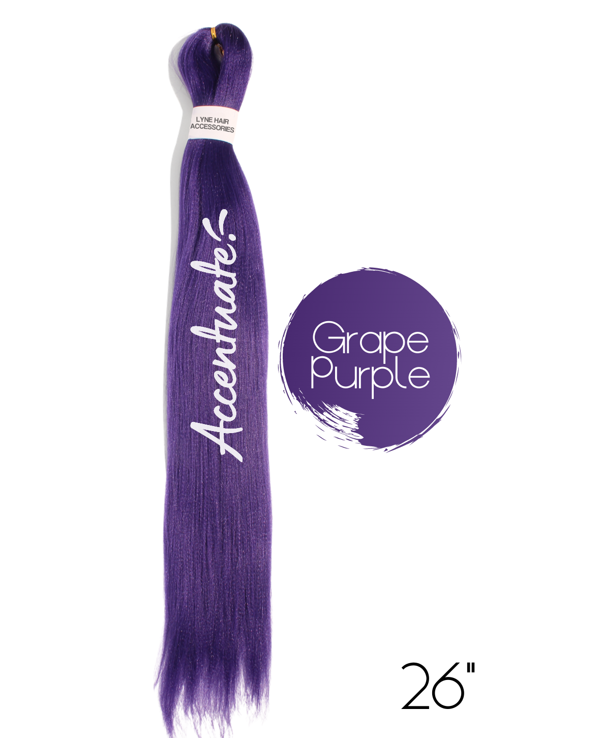 26" Plain Grape Purple Pre-Stretched Hair Extension