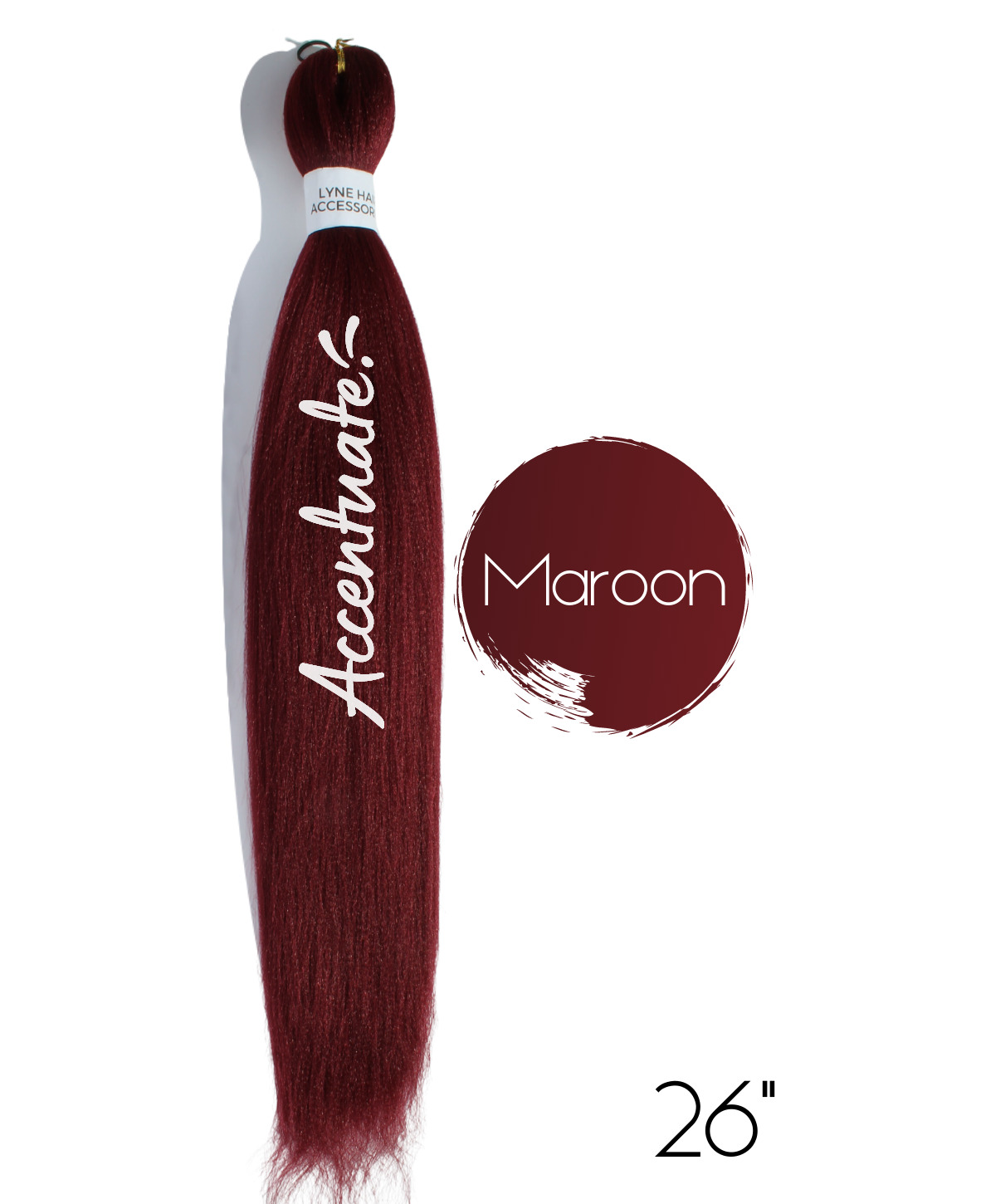 26" Plain Maroon Pre-Stretched Hair Extension